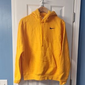 Nike Men's Yellow Hoodie with Black Logo